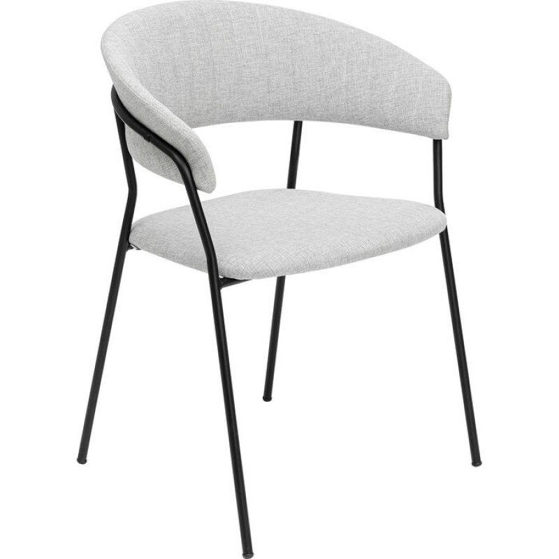 Chair with Armrest Belle Light Grey